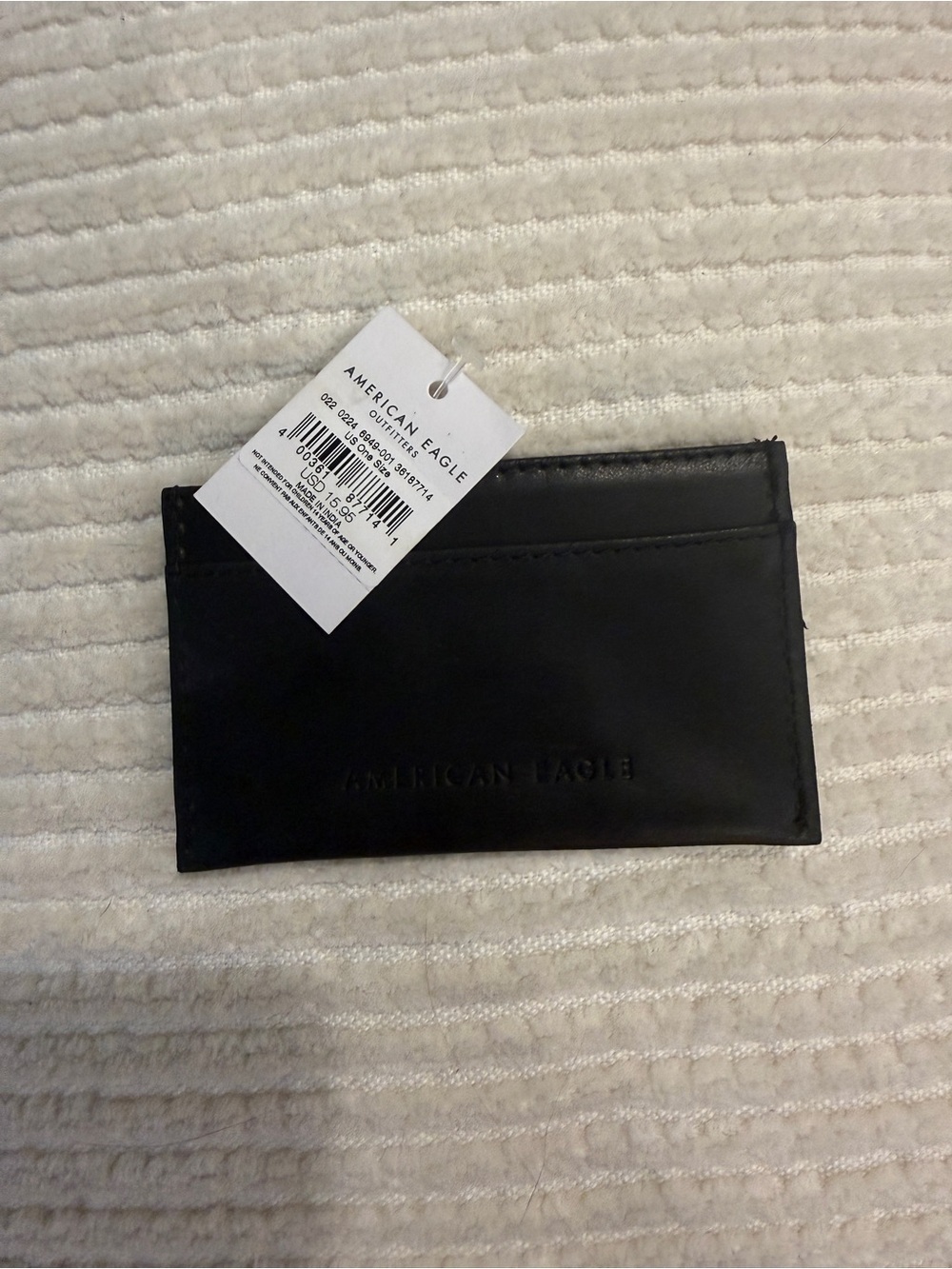 American Eagle Black Logo Credit Card Holder Wallet NWT - Picture 6 of 10